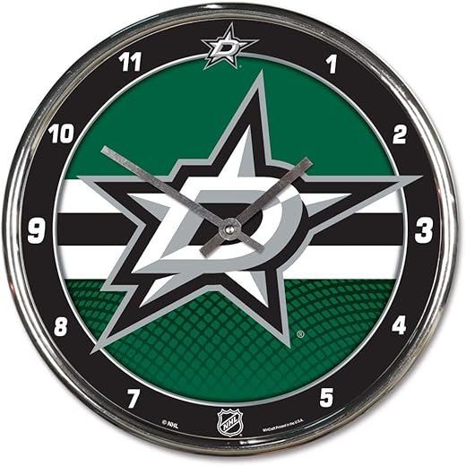WinCraft NHL Dallas Stars Chrome Clock