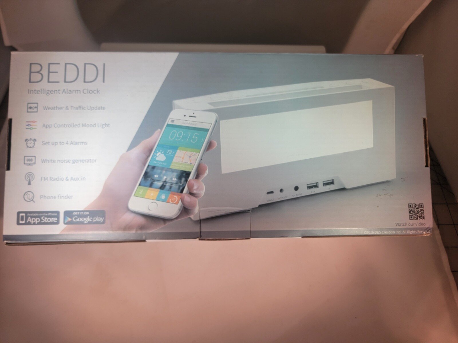 Witti Beddi itelligent alarm clock - pre owned open box