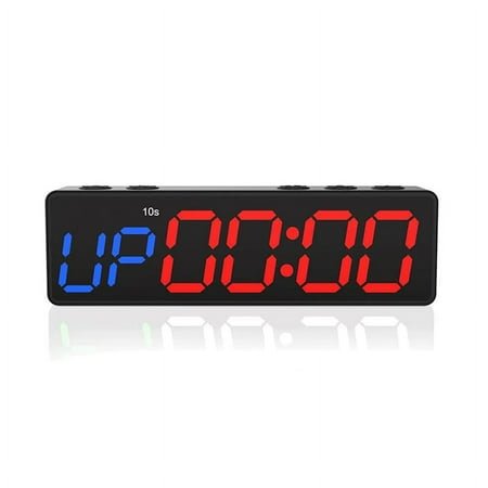 Workout Clock with Battery, Portable Mini Gym Timer with Built-in Magnet for Home Gym, Programmable Countdown/Up Timer