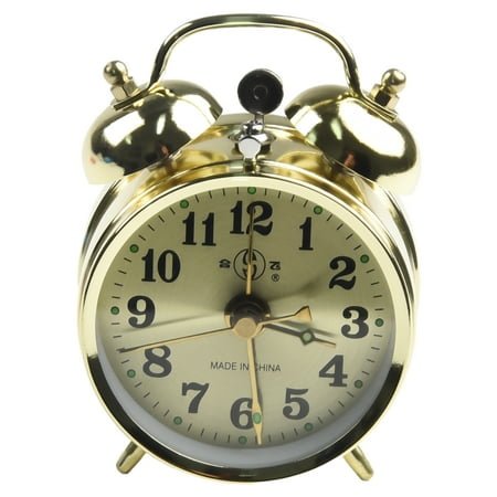 Yannee Horseshoe Mechanical Gold Alarm Clock Manual Wind Up Vintage Metal Clock Cute