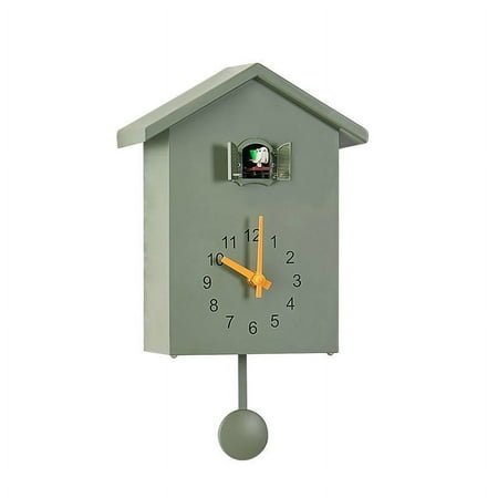 Yorkspred Large Clock, Modern White Birdhouse Design Wall Clock, Stylish and Functional Timepiece for Home Décor, Adds a Touch of Nature to Your Living Room or Porch Area