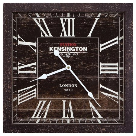 Yosemite Home Decor 'Square Skip Movement' Wood Wall Clock in Gray and Black