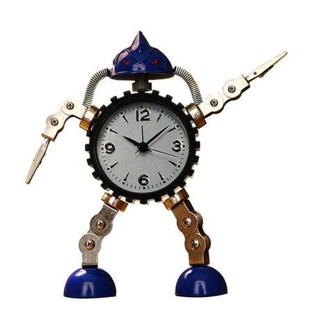 YROHGKPN Gear Robot Desktop Alarm Clock for Creative Student Silent for Time Clocks for Home Bedroom Office Desk Decoration Child