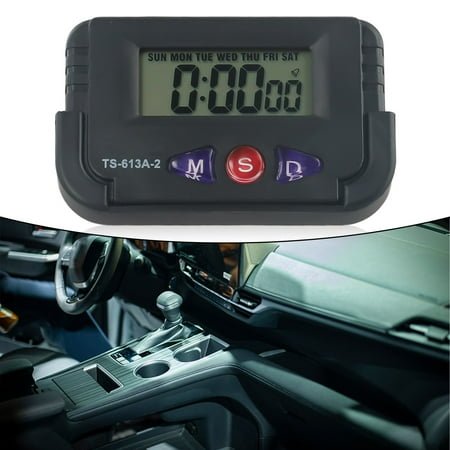 Zhihehui Portable Digital Clock Car Pocket Sized Electronic Travel Alarm Clock 12-Hour Date Automotive Electronic Stopwatch Alarm Clock