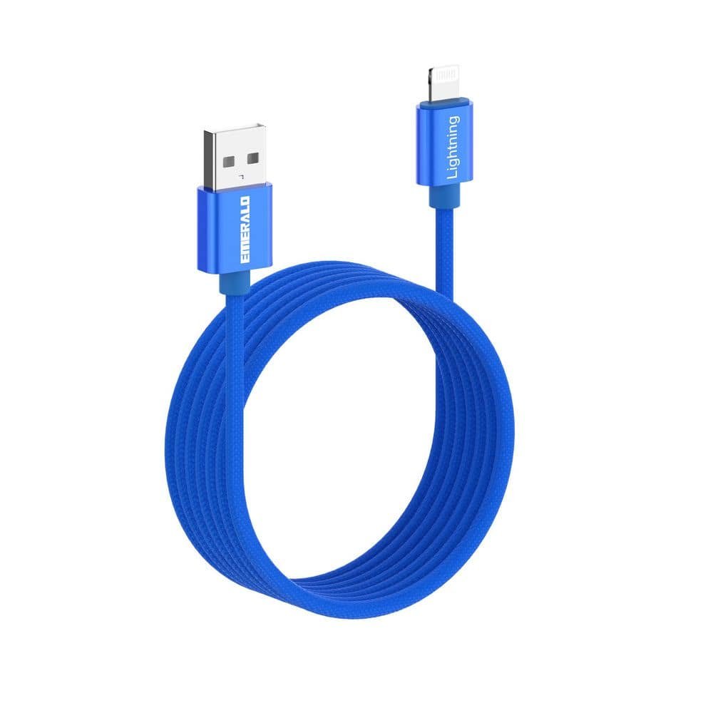 10 ft. Braided Cable Lighting to Standard USB Charging Cable for iPhone...