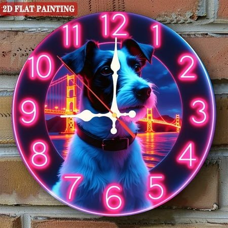12-inch（30cm） art decorative wall clock，This clock face showcases a red vintage car in a mosaic - style setting, adding a nostalgic and stylish touch to your space.