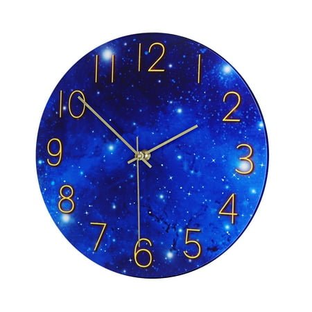 12 Inch Glass Wall Clock - Starry Night