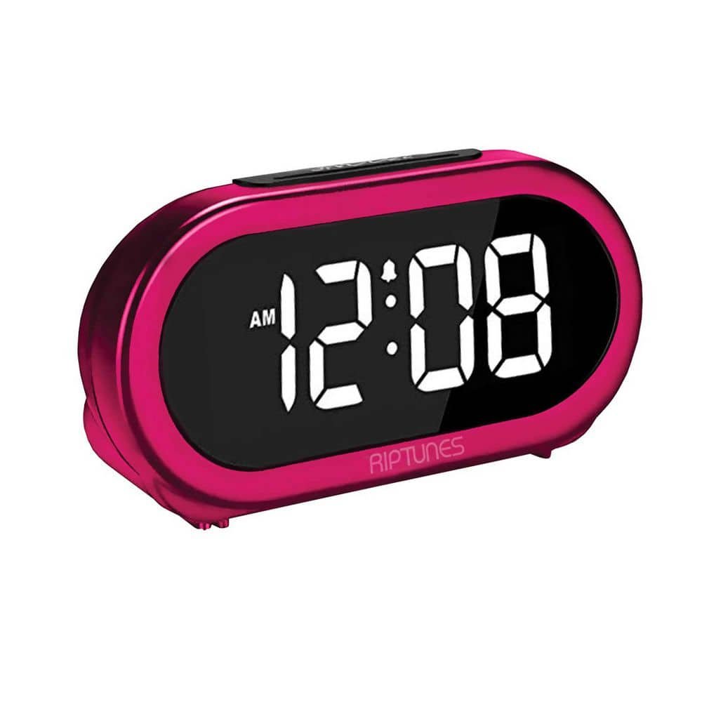 1.4 in. Digital Alarm Clock with 5 Alarm Sounds, Screen Dimmer -...