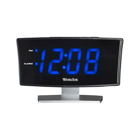1.8 Curved Blue LED Alarm Clock - Compact and Stylish Timekeeping.
