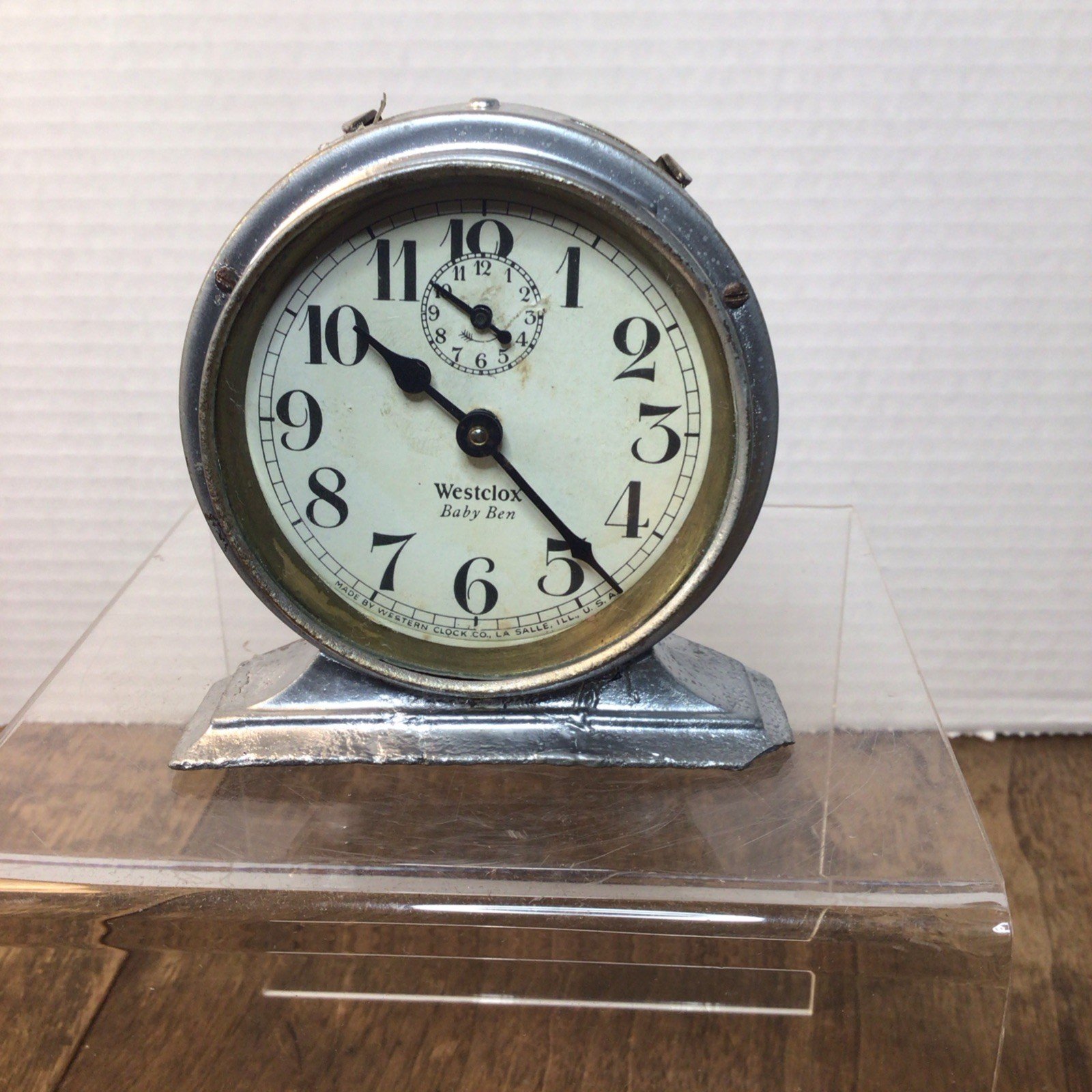 1927 Antique Westclox Baby Ben Wind Up Alarm Clock-Works Read Description