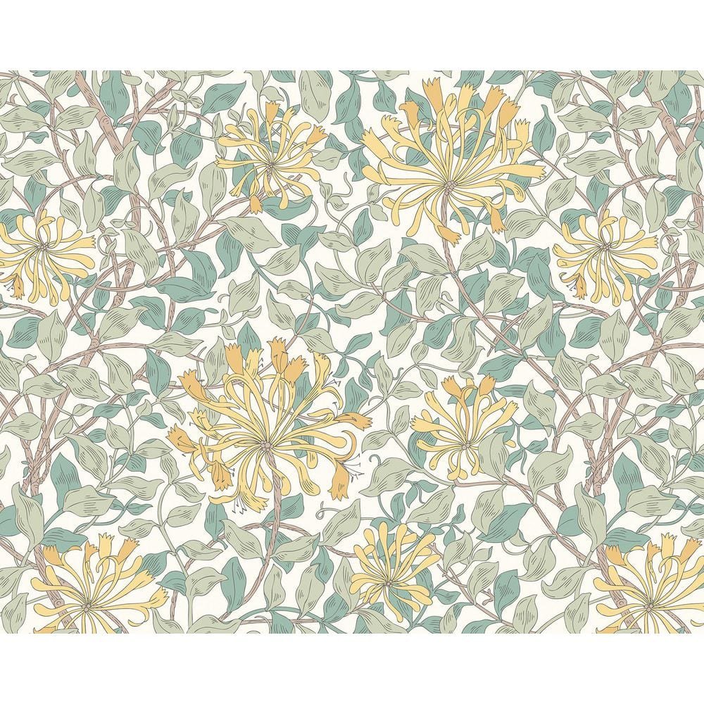 19.7 in. x 0.025 in. Yellow Nature Origin Murals Honeysuckle Yellow Wall...