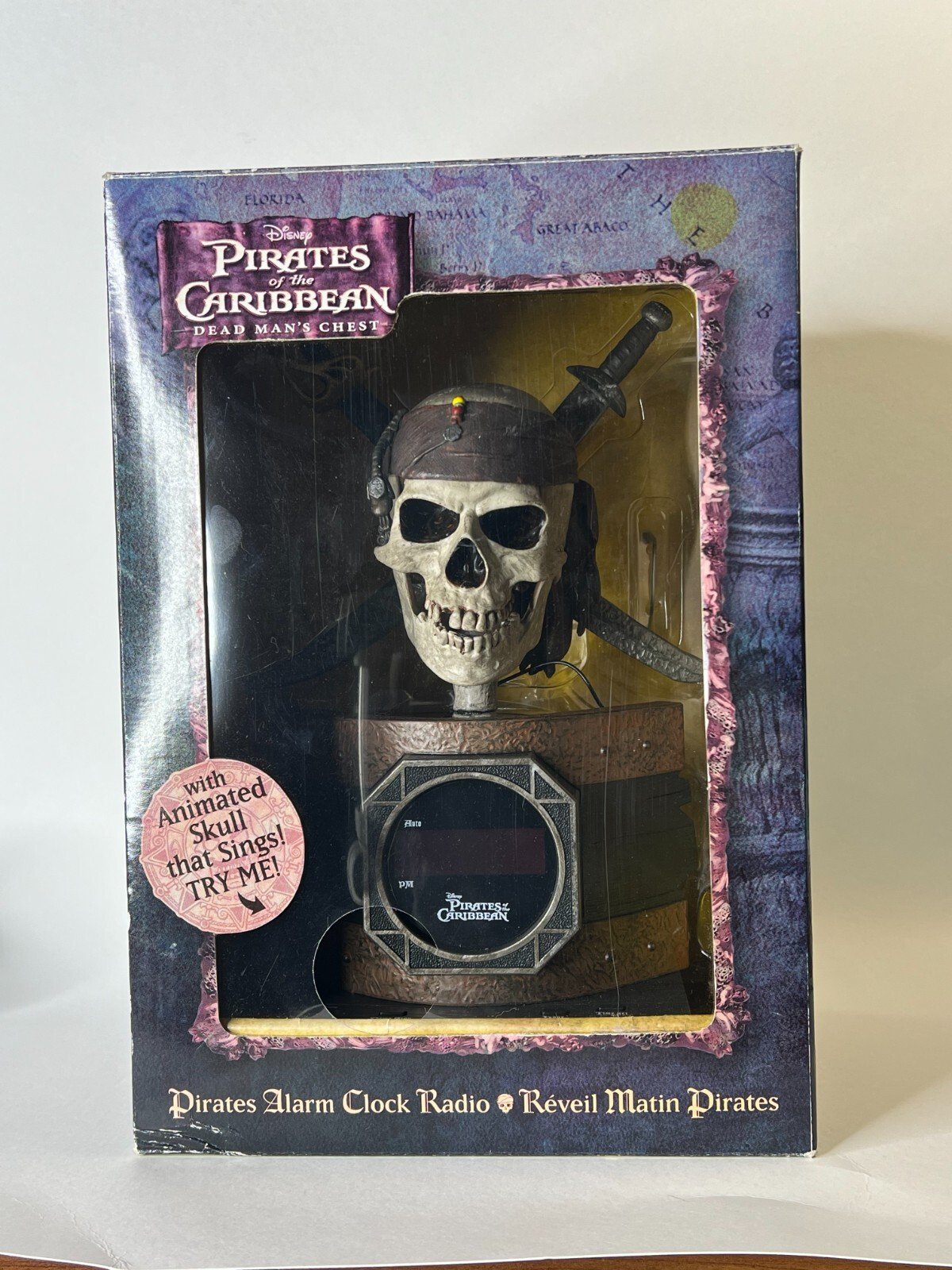 2007 Disney Pirates Of The Caribbean Alarm Clock Radio NEW IN BOX