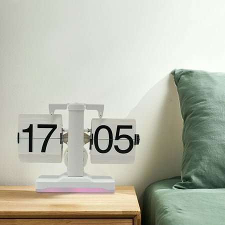 24-hour Tabletop Flip Down Clock Vintage Digital Flip Clock Built-in LED Light