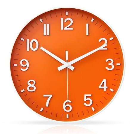 2CFun 12 Quartz Modern Indoor Wall Clock, Silent Mechanism