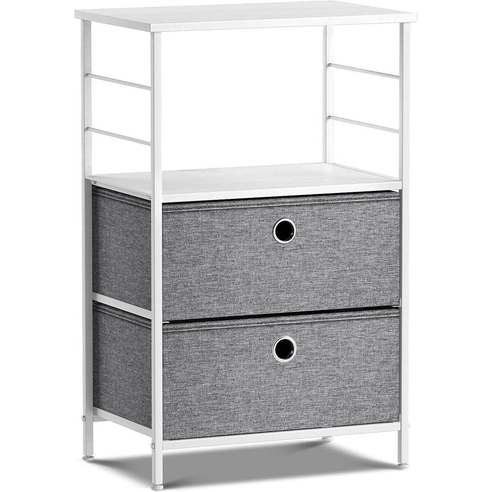 2 Drawer White Nightstand 33.75 in. H x 21.62 in. W x...