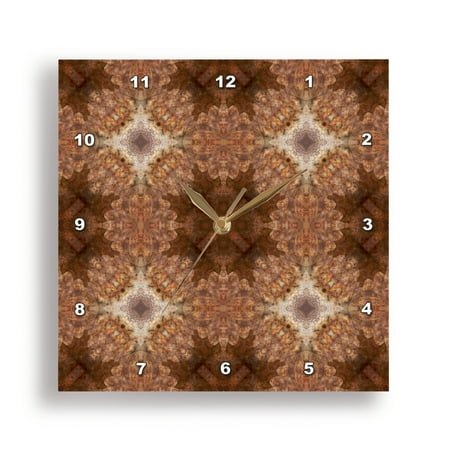 3dRose, Rusted metal kaleidoscope abstract., 10x10 Wall Clock