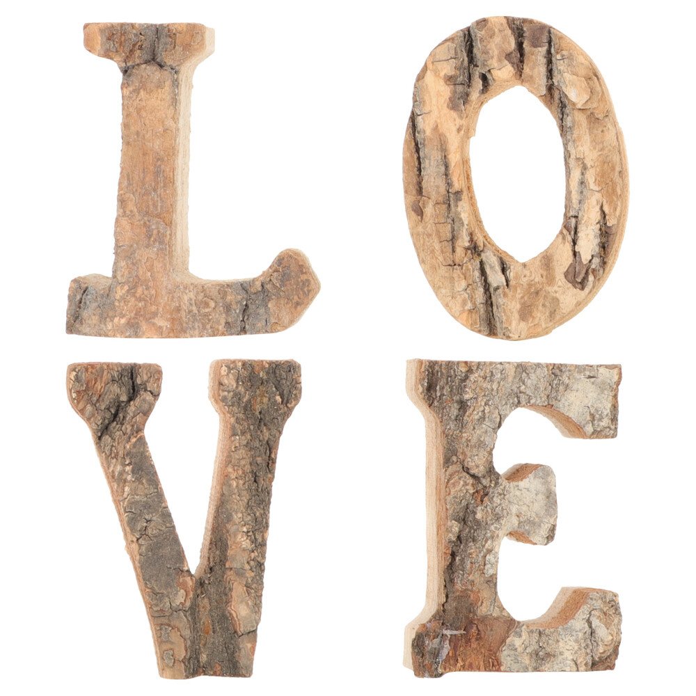 4 Pcs Wooden Letter Decoration Office Love Sign Valentines Day Decorations