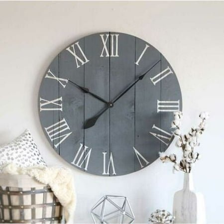 50 cm Wooden wall clock, tall wall clock, non ticking wall clock, wall clock modern vintage wall clocks