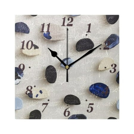 7.78in Gemstone Square Wall and Table Clock Dual Use Vintage Design in Black or Gold