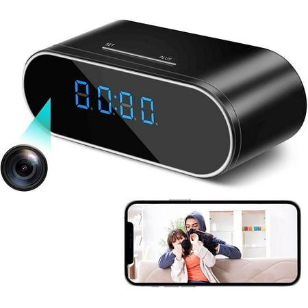 ABLINK Camera Clock Motion Detection 1080P Nanny Surveillance Camera, Black