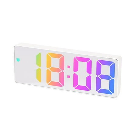 Acahhotxx Alarm clock, Modern LED Alarm Clock Digital Electronic Clocks with Snooze and Auto Dimmer Adjustable Brightness USB Power - White