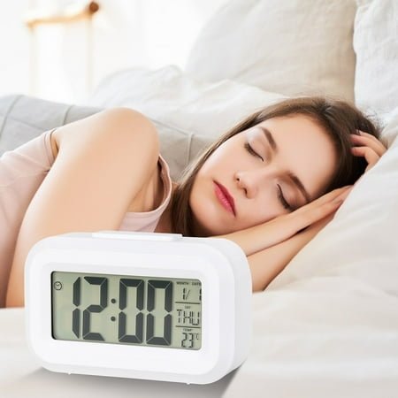 Alarm Clock for Bedroom, InsCrazy Digital Electronic Clock LED Display Electronic Clock Stereo Digital Display Snooze Alarm Clock 12/24H Switching Countdown Birthday Gifts