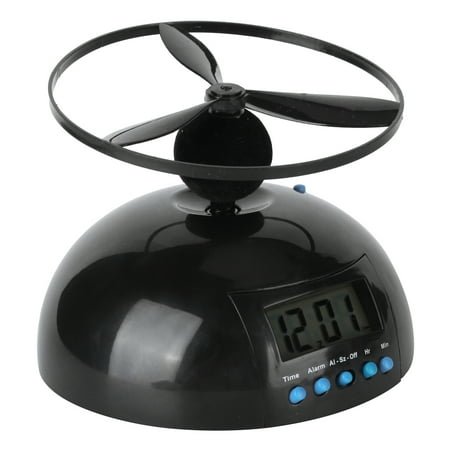 Alarm Clock, Lcd Digital Portable Mini Round Propeller Household Supplies, Home Alarm Clock That Can Fly For Bedroom, Office, Home, Desktop, School