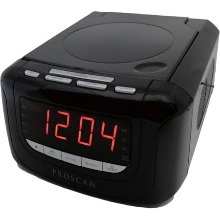 Alarm Clock Radio with CD Player and USB Charging, Black