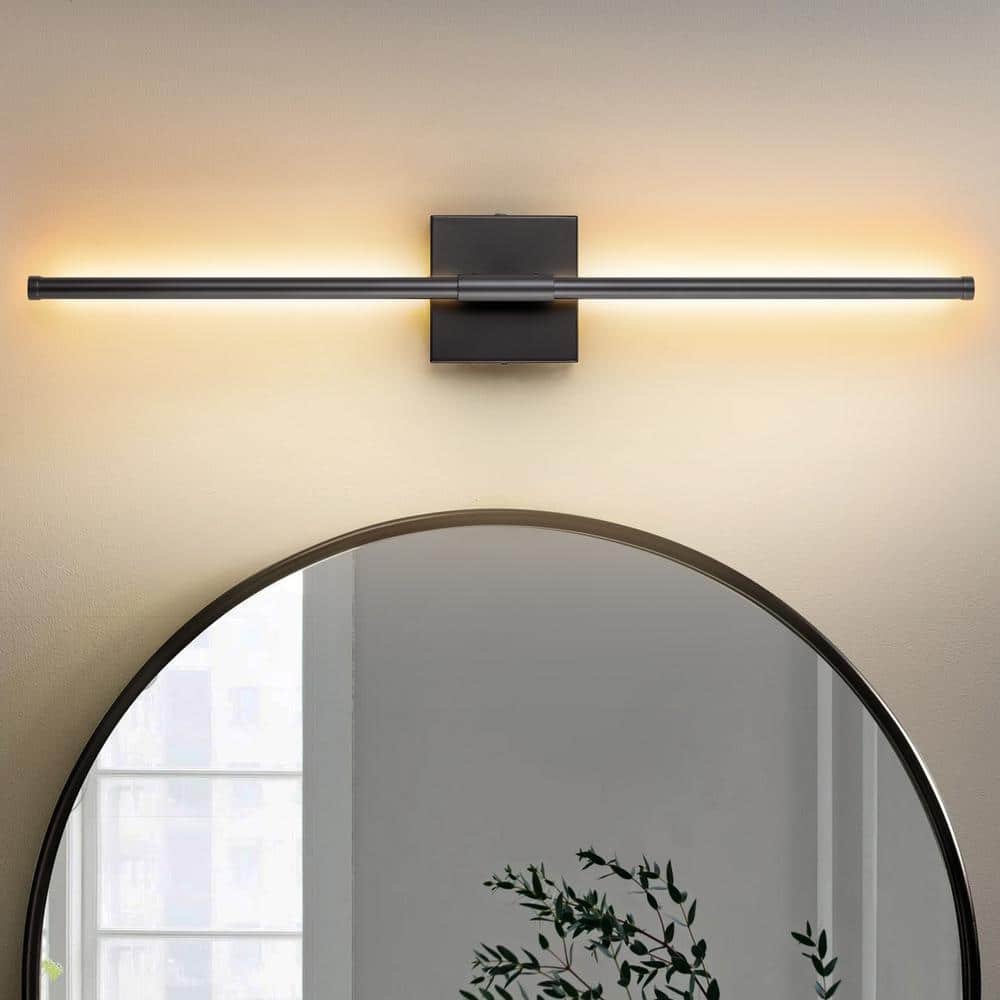 Allison 27.5 in. 1-Light Black Linear Dimmable LED Wall Sconce