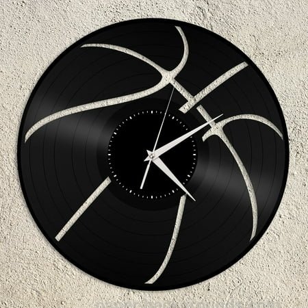 Amblelife Basketball Ball Vinyl Wall Clock Sports Lovers Unique Gift Home Room Decoration Vintage Design Office Bar Room Home Decor