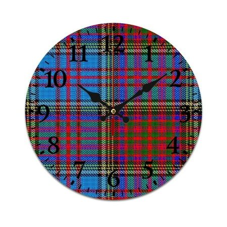 Anderson Clan Tartan Wall Clock Modern Design Clocks Wall Hanging Home Office School Clocks Round PVC Wall Clocks