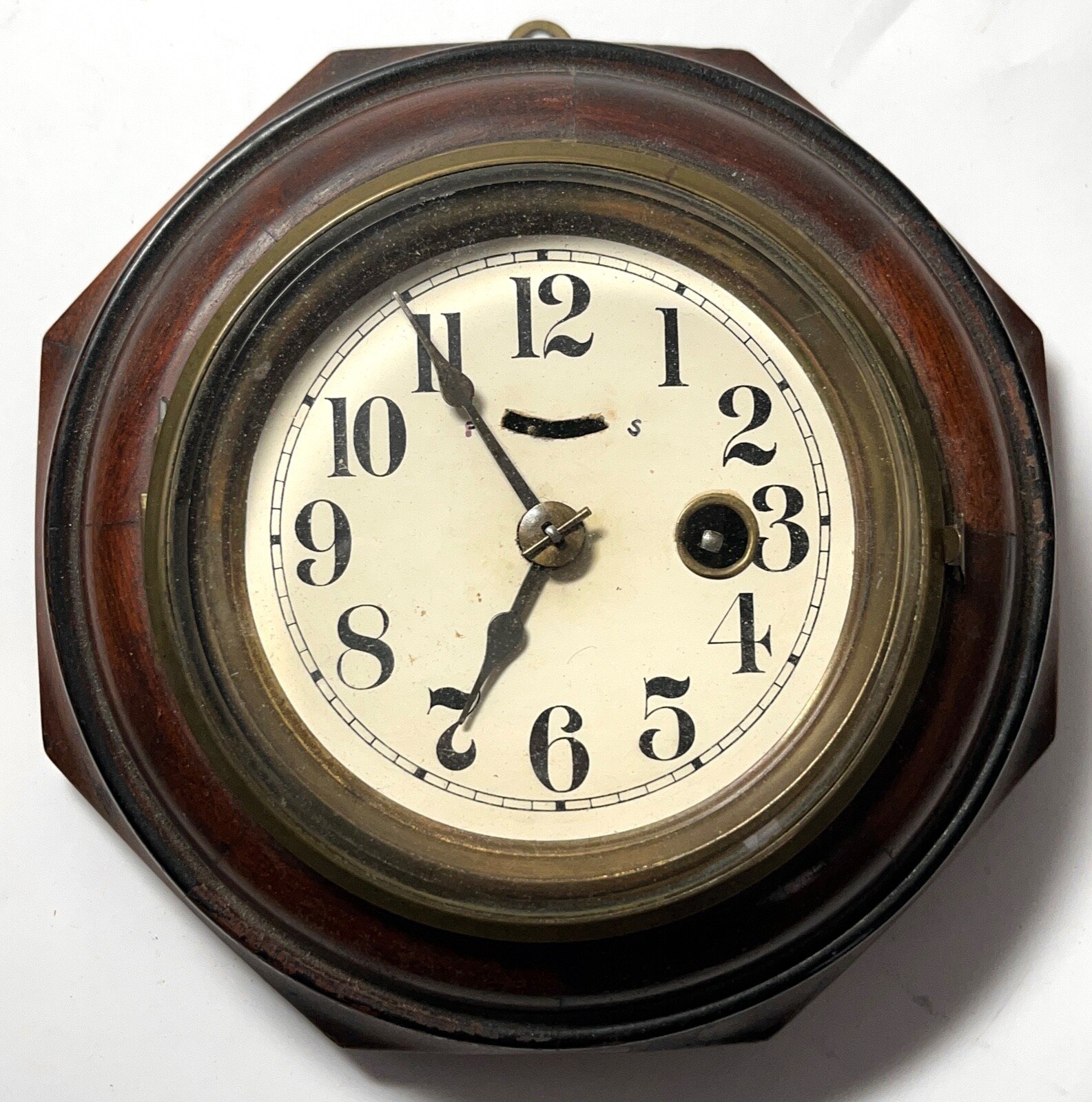 Antique, Octagonal Wooden Wall Clock