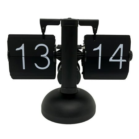AOOOWER Automatic Flip Digital Clock 24 Hours Table Stainless Steel Turn Page
