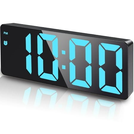 ARCTICICE LED Digital Clock with 5 Setting Modes, USB & Battery Powered Sunrise Alarm Clock for Bedroom Home Decor Teen Boy Girl Gifts, Blue Light