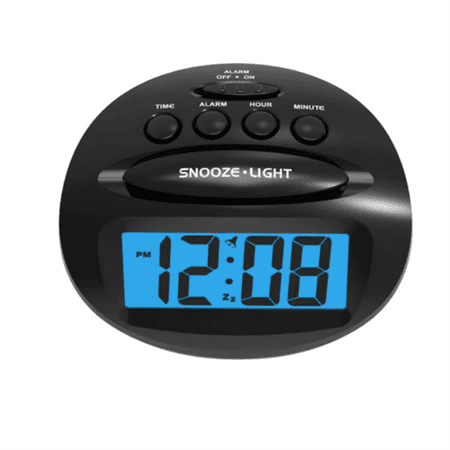 Bedroom Nap with LCD Backlit Clock, Small Travel Clock, Battery Alarm Clock