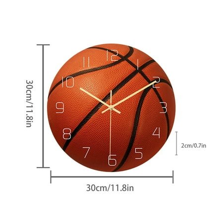 Bescita Round Basketball Appearance Wall Clock Mute Home Decoration Wall Clock