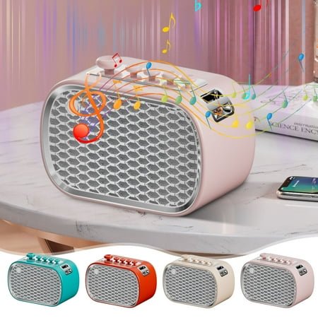 Bluetooth Sleep Aid Speaker, White Noise Machine, Dual Alarm Clock, FM Radio, for Adults, Remote Control, Compact Design, Home Office, Travel Bedside, Quiet Operation, LED Display, Black, Aestivo