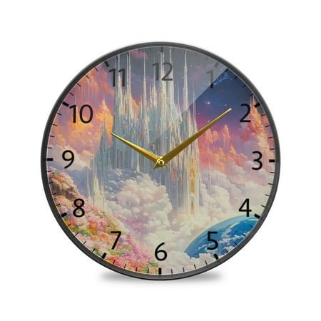 BZSMCE Wall Clock Acrylic Size：9.5*9.5in/11.9*11.9in Colorful Haven Design Pattern Clock