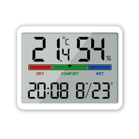 CCOCC Alarm Clock,Multi-Functional Digital Clock with Temperature and Humidity Display,Versatile Bedside Clock with Magnetic Back for Fridge and Wall Mount