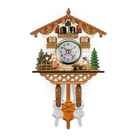 CCOCC Cuckoo Clock,Refined Traditional Wall Clock,Authentic German Black Forest Style House Clock with Detailed Golden Dial