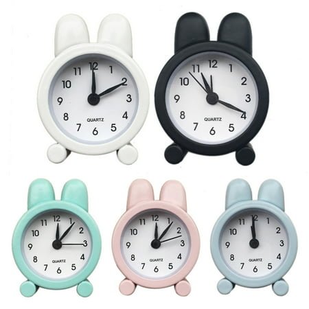 Cheers US Alarm Clock Rabbit Ear Clock: Bedside Table Cartoon Animal Clock Small Alarm Clock for Bedrooms Living Room Decor