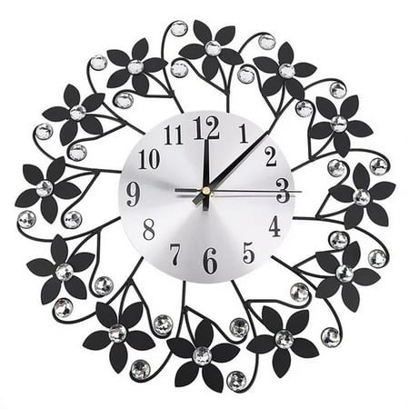Chic Decor, Crystal Wall Clock Aluminum Sparkling Bling, Modern Design For A Fashionable Home