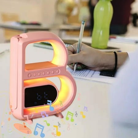 Ckraxd Wireless Charging Speaker 5-in-1 with Smart Light, Alarm Clock, Color Changing Night Light, Bluetooth 5.3, USB/FM Radio, Bedside Decor Gift