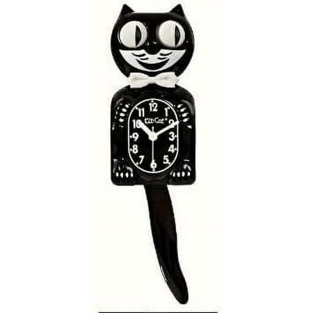 Classic Kit Cat Wall Clock, Black and White, Moving Tail Pendulum