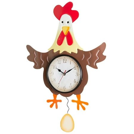 Clock Pendulum Country Theme Cow Pig Barn Rooster - Rooster