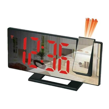 Clocks for Living Room With Light The Hatch Alarm Clock Led Bedrooms Color Change Projection Alarm Clock New Large Screen Display Silent Sleep Electronic Multifunctional Intelligent Digital