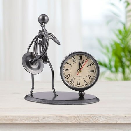 COMPUKAS Retro Stainless Steel Clock with Dark Grey Finish for Home Decoration 8313045