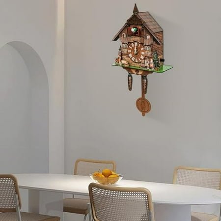 Cuckoo Clock, Vintage Wall Clock with Quartz Movement, German Cuckoo Clock with Blackforest Hillside Chalet Design for Home Decoration, Bars, Cafes, Store