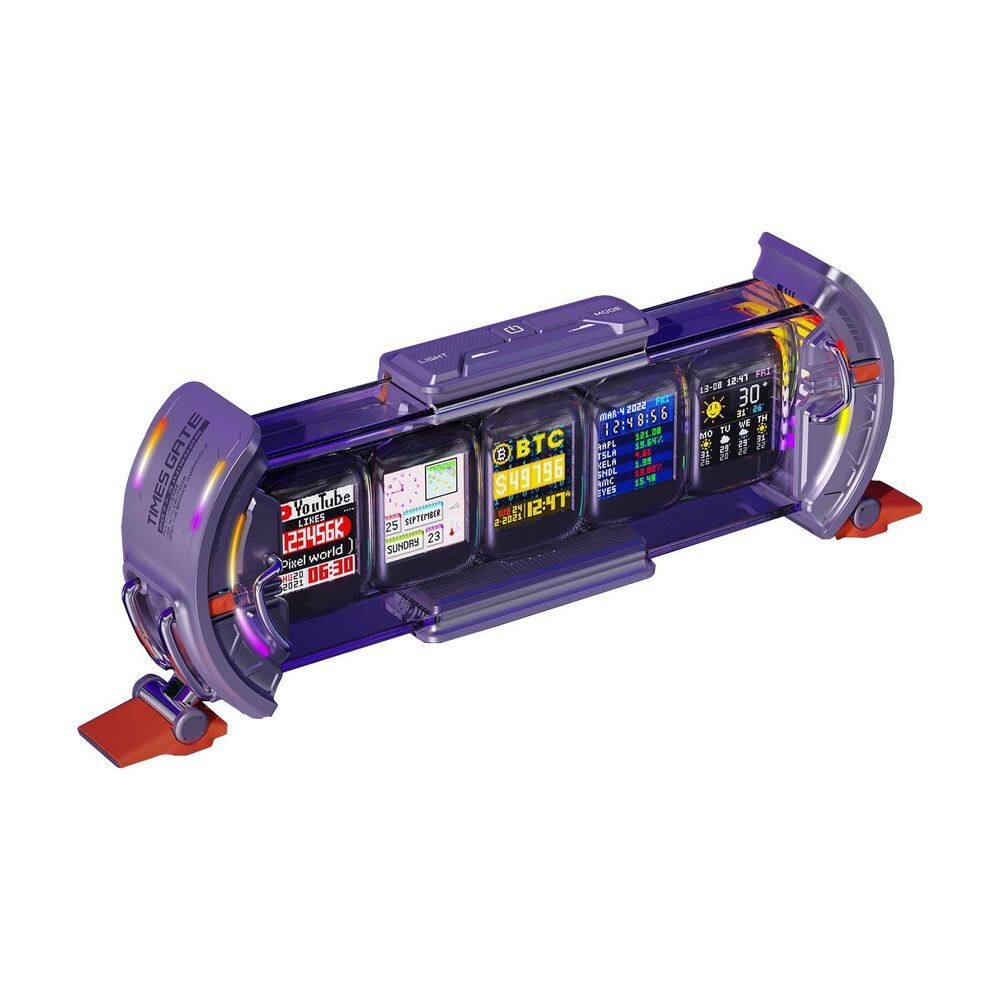 Cyberpunk Gaming Setup Digital Clock with Smart APP Control, Personalized Dashboard, Pixel...