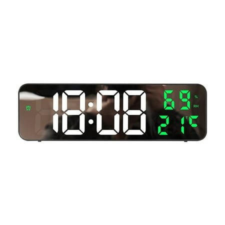 Danolapsi 9 Wall Clock - LED Digital Wall Clock with Large Display,Big Digits,Battery Operated Wall-mounted Time Temperature Humidity Display Electronic Alarm Clock for Living Room,Bedroom,Desk